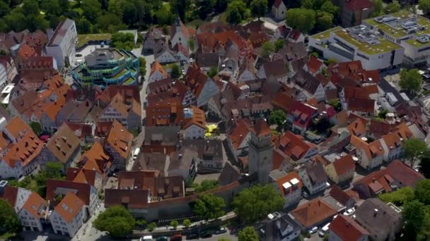 Zdjęcie Starej Części Miasta Waiblingen Niemczech Słoneczny Dzień Wiosną — Wideo stockowe