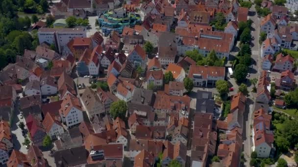 Zdjęcie Starej Części Miasta Waiblingen Niemczech Słoneczny Dzień Wiosną — Wideo stockowe