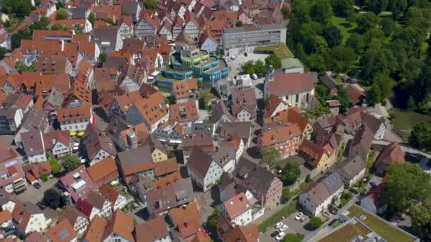 Zdjęcie Starej Części Miasta Waiblingen Niemczech Słoneczny Dzień Wiosną — Wideo stockowe