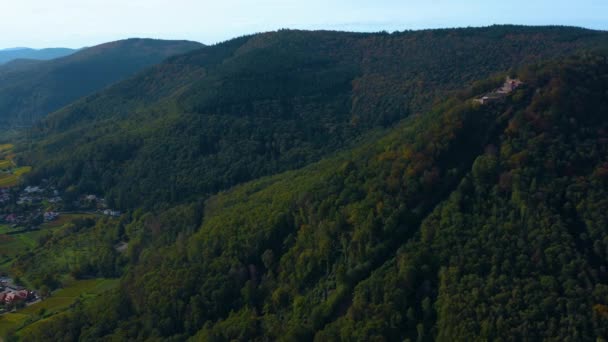 Luftaufnahme Rund Die Weinberge Rheinland Pfalz Herbst — Stockvideo