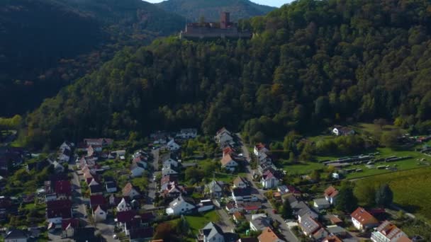 Vista Aérea Alrededor Viñedos Renania Palatinado Alemania Otoño — Vídeos de Stock