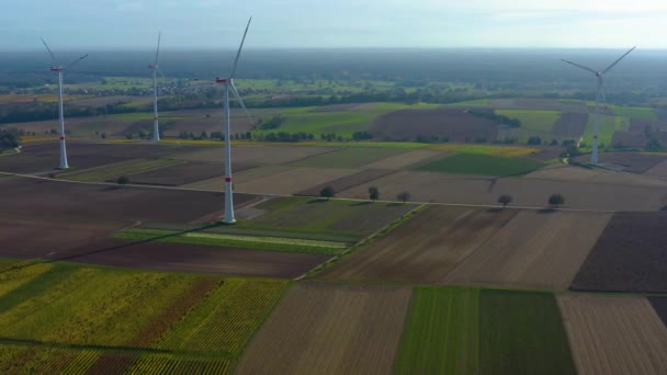 Вид Повітря Вітрові Турбіни Німеччині Поблизу Ландау Німеччина — стокове відео