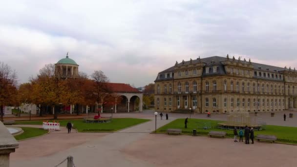 Downtown Stuttgart Germany Christmas Cloudy Day Ministry Work — 비디오