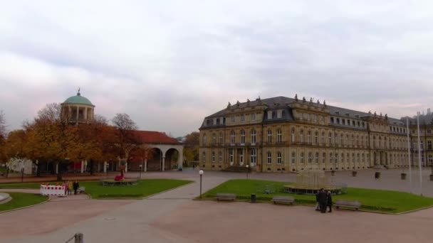 Downtown Stuttgart Germany Christmas Cloudy Day Ministry Work — 비디오