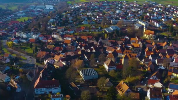 Vista Aérea Del Pueblo Casco Antiguo Stein Alemania Día Soleado — Vídeos de Stock