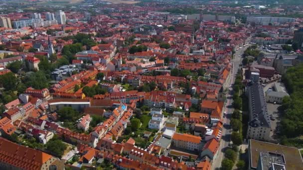 Vista Aérea Cidade Velha Erfurt Alemanha Turíngia Dia Ensolarado Verão — Vídeo de Stock