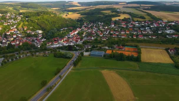 Aerial View Village Salz Germany Bavaria Late Spring Afternoon — Vídeo de Stock