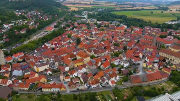 Vista Aérea Cidade Velha Muennerstadt Alemanha Baviera Uma Tarde Primavera — Vídeo de Stock