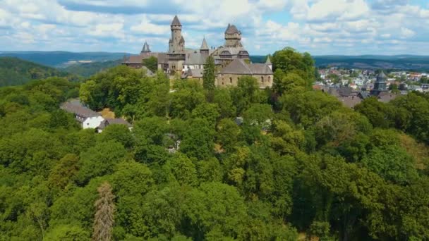 Aerial View Old Town Castle City Braunfels Germany Hesse Sping — Stock Video