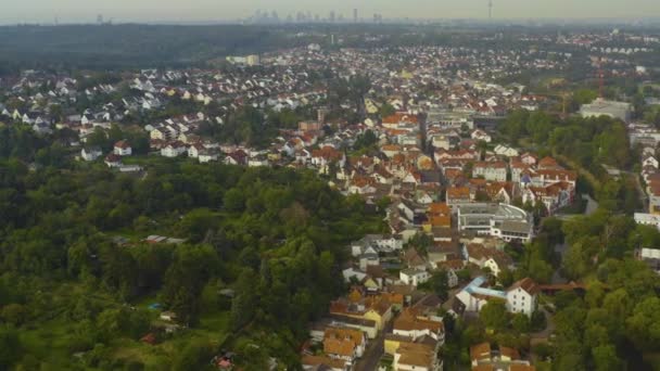 Eski Şehrin Havadan Görünüşü Almanya Daki Bad Vilbel Bir Bahar — Stok video