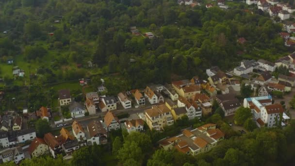 Widok Powietrza Stare Miasto Bad Vilbel Niemczech Hesja Późnym Wiosennym — Wideo stockowe