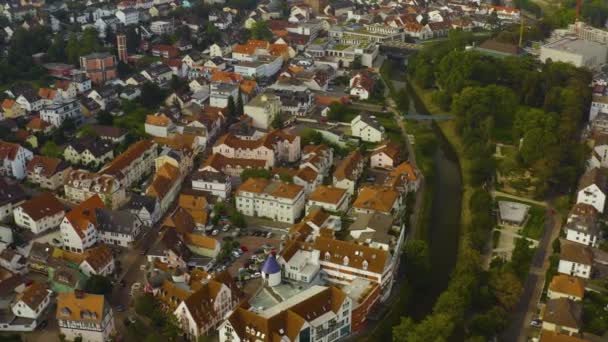 Vista Aérea Cidade Velha Bad Vilbel Alemanha Hesse Meio Dia — Vídeo de Stock