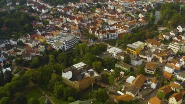 Eski Şehrin Havadan Görünüşü Almanya Daki Bad Vilbel Bir Sonbahar — Stok video