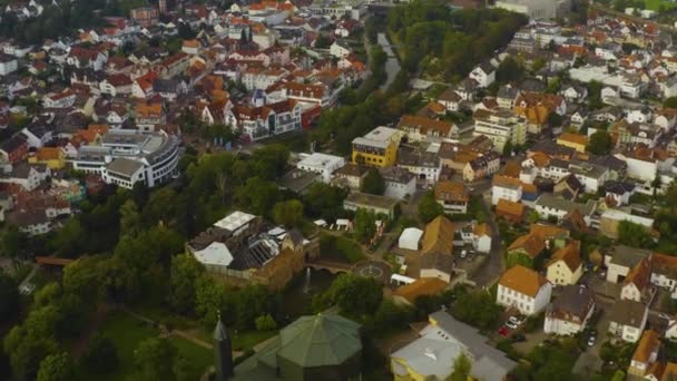 Eski Şehrin Havadan Görünüşü Almanya Daki Bad Vilbel Bir Sonbahar — Stok video