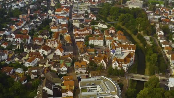 Αεροφωτογραφία Της Παλιάς Πόλης Της Πόλης Bad Vilbel Στη Γερμανία — Αρχείο Βίντεο