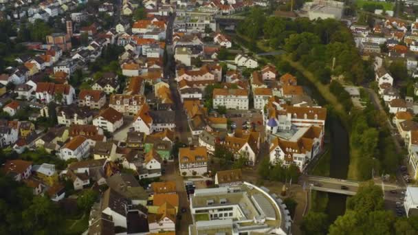 Vista Aérea Del Casco Antiguo Ciudad Bad Vilbel Alemania Vacila — Vídeo de stock