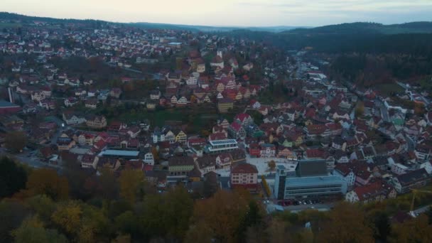 Veduta Aerea Del Centro Storico Della Città Altensteig Germania Baden — Video Stock