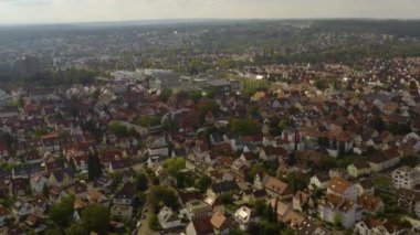 Vaihingen şehrinin hava manzarası, Almanya 'da Stuttgart, Baden-Wuerttemberg sonbahar günü