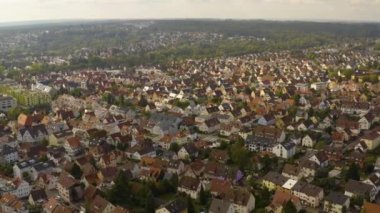 Vaihingen şehrinin hava manzarası, Almanya 'da Stuttgart, Baden-Wuerttemberg sonbahar günü