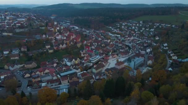 Luchtfoto Van Oude Stad Altensteig Duitsland Baden Wrttemberg Een Late — Stockvideo