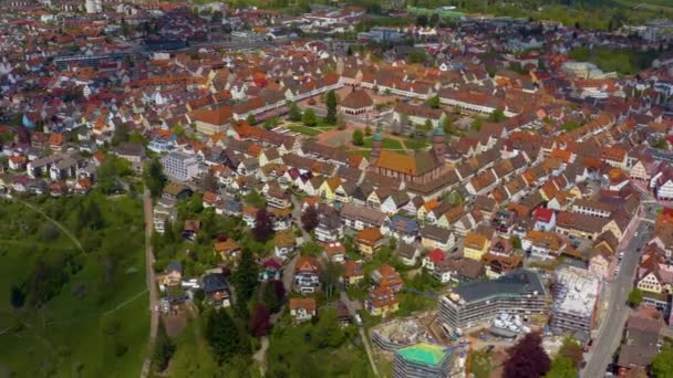 Letecký Široký Výhled Město Freudenstadt Černém Lese Němci Slunečného Letního — Stock video