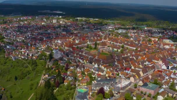 Szeroki Widok Miasto Freudenstadt Czarnym Lesie Gernmany Słoneczny Dzień Lecie — Wideo stockowe