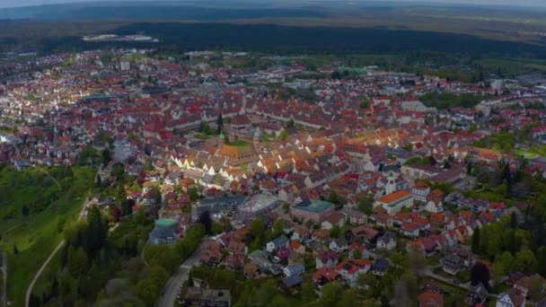 Veduta Aerea Della Città Freudenstadt Nella Foresta Nera Gernmany Una — Video Stock