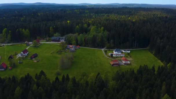 Flygfoto Över Den Svarta Skogen Solig Dag Med Moln Tyskland — Stockvideo