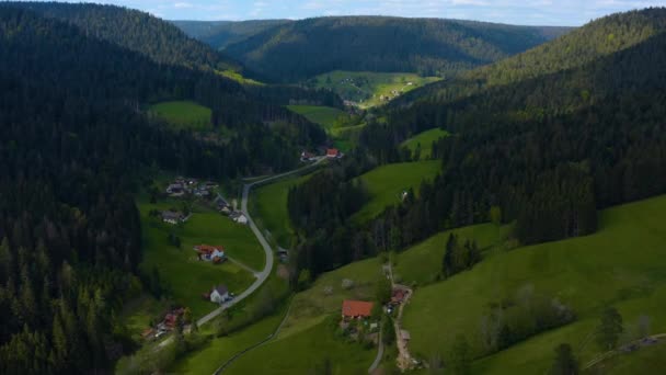 Luftaufnahme Rund Den Schwarzwald Einem Sonnigen Tag Mit Wolken Deutschland — Stockvideo