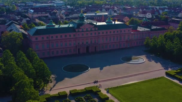 Vista Aérea Centro Rastatt Com Palácio Alemanha Uma Tarde Ensolarada — Vídeo de Stock