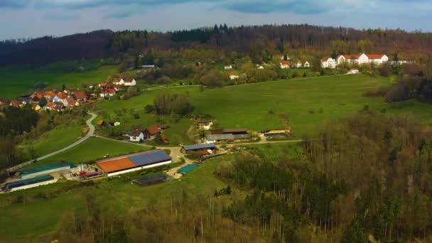 Aussicht Wilhelmsheim Hava Görüntüsü Yavaşça Sola — Stok video