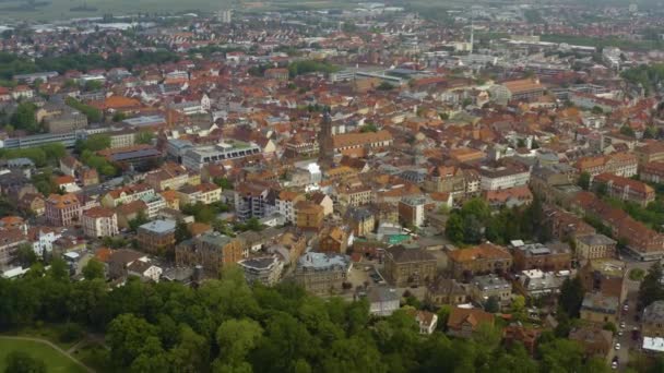 Vista Aérea Redor Cidade Landau Alemanha Dia Ensolarado Primavera — Vídeo de Stock