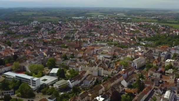 Vista Aérea Torno Cidade Pirmasens Saarland Alemanha Dia Ensolarado Primavera — Vídeo de Stock