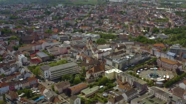 Vista Aérea Torno Cidade Pirmasens Saarland Alemanha Dia Ensolarado Primavera — Vídeo de Stock