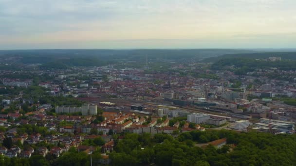 Vista Aérea Ciudad Saarbruecken Saarland Alemania Soleado Día Primavera — Vídeos de Stock