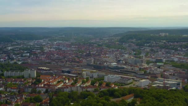 Saarland Almanya Saarbruecken Şehrinin Hava Manzarası Güneşli Bir Bahar Gününde — Stok video