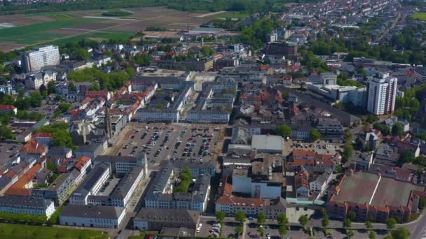 Luftaufnahme Der Stadt Saarlouis Saarland Einem Sonnigen Frühlingstag — Stockvideo
