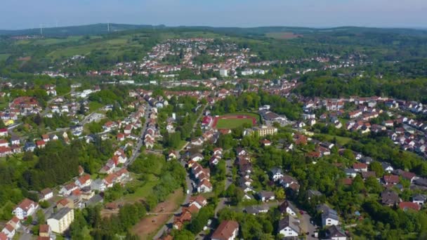 Veduta Aerea Intorno Alla Città Ottweiler Germania Una Giornata Sole — Video Stock