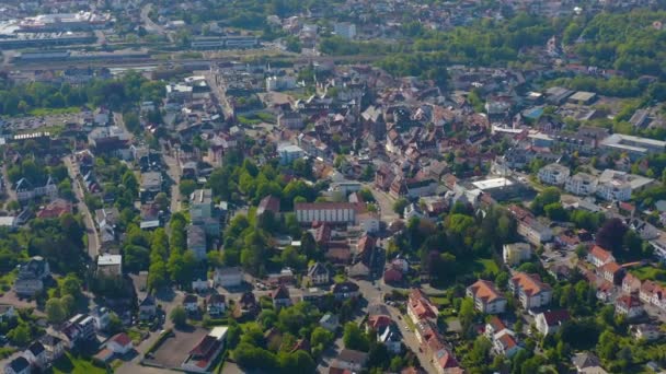 Vue Aérienne Autour Ville Sankt Wendel Allemagne Par Une Journée — Video