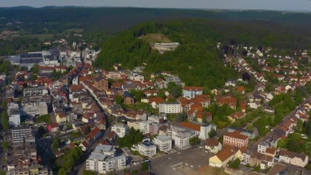 Luchtfoto Van Stad Homburg Saarland Duitsland Een Zonnige Lentedag — Stockvideo