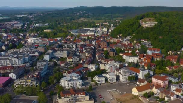 Αεροφωτογραφία Της Πόλης Homburg Στο Saarland Της Γερμανίας Μια Ηλιόλουστη — Αρχείο Βίντεο