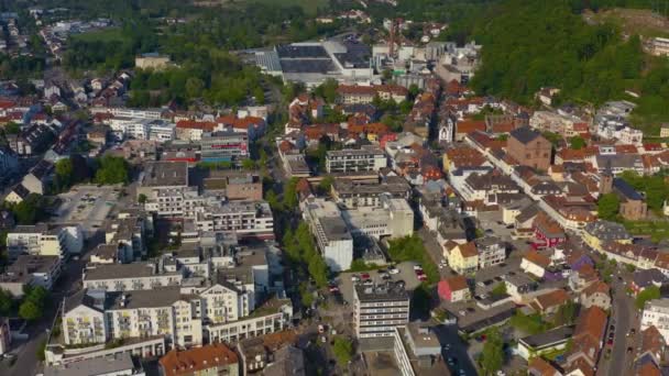 Flybilde Byen Homburg Saarland Tyskland Solrik Vårdag – stockvideo
