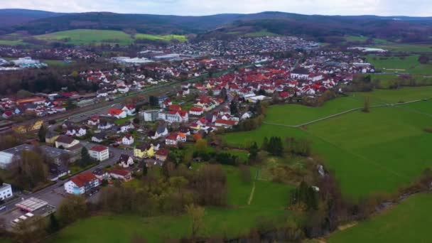 Pandangan Udara Kota Bad Soden Jerman Hesse Pada Hari Awal — Stok Video