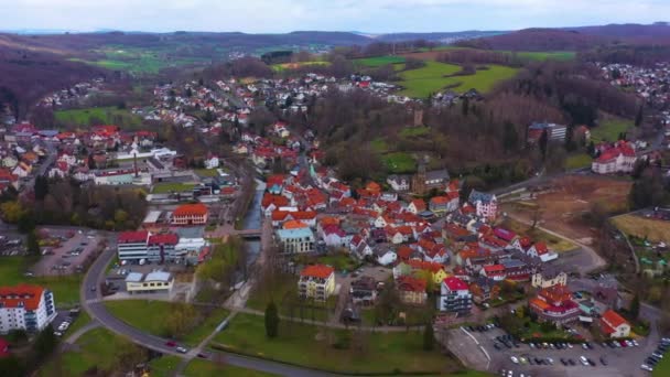 Pandangan Udara Kota Bad Soden Jerman Hesse Pada Hari Awal — Stok Video