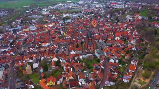 Veduta Aerea Della Città Vecchia Gelnhausen Germania Assia All Inizio — Video Stock