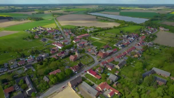 Letecký Pohled Obec Rohrberg Německu Slunečného Jara — Stock video