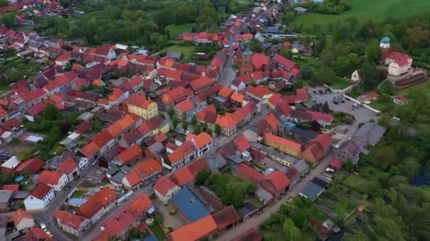 Veduta Aerea Della Città Melsungen Germania Una Giornata Sole Primavera — Video Stock