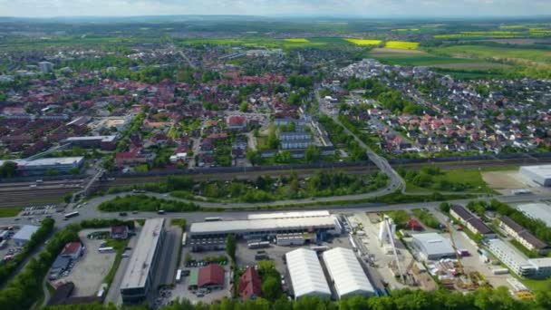Veduta Aerea Delle Città Wolfsburg Fallersleben Germania Una Giornata Sole — Video Stock