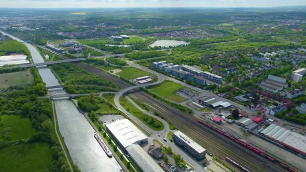 Veduta Aerea Delle Città Wolfsburg Fallersleben Germania Una Giornata Sole — Video Stock