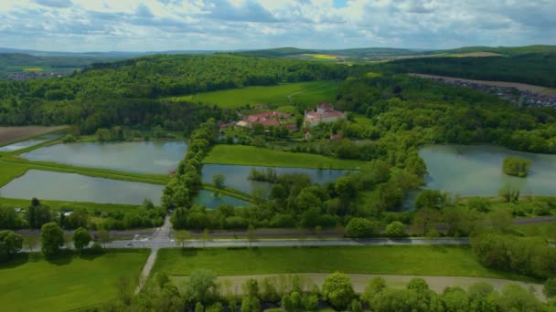 Vista Aérea Torno Castelo Schloss Derneburg Hole Alemanha — Vídeo de Stock